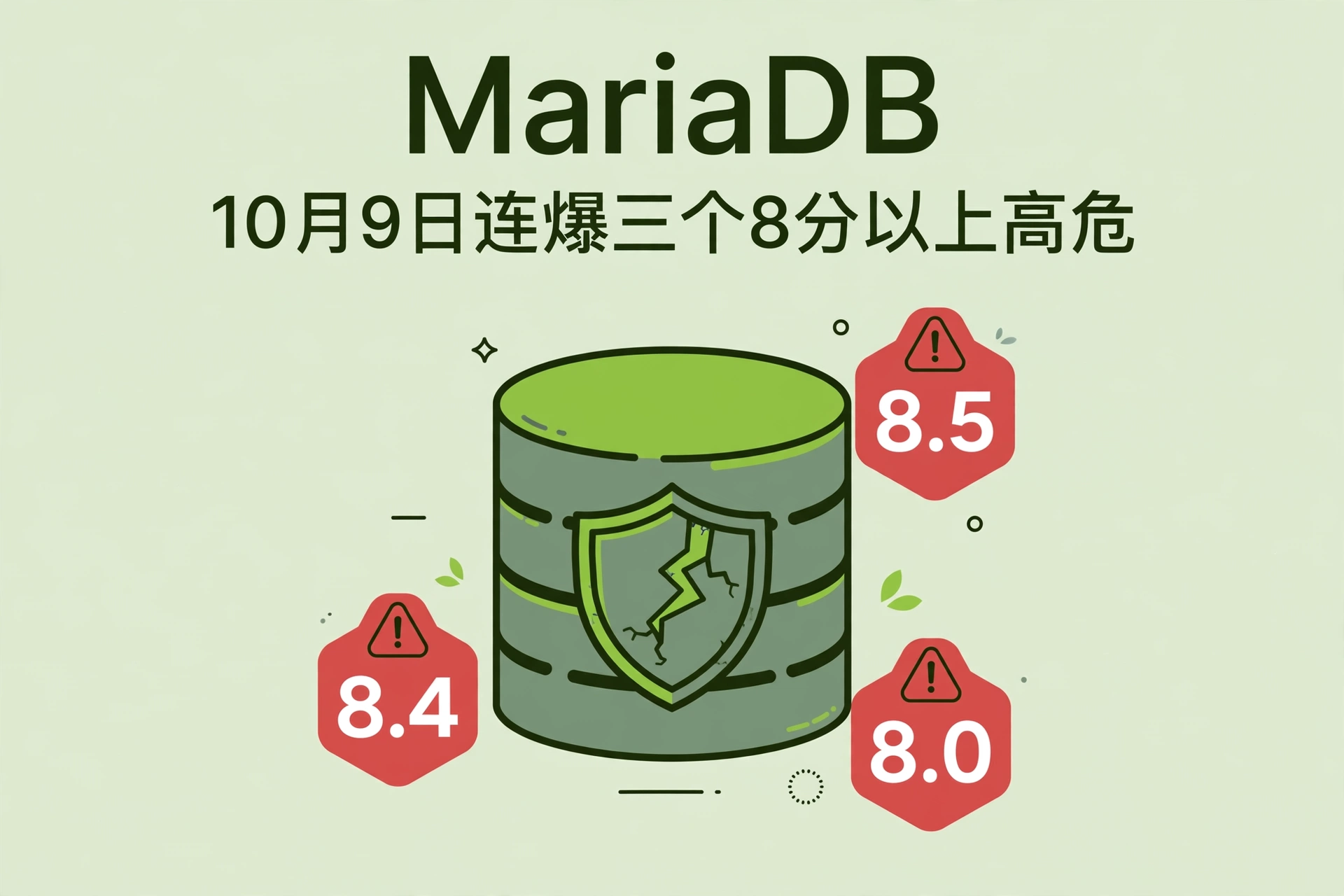 MariaDB 10 月 9 日安全批量修复,三个 8 分以上高危